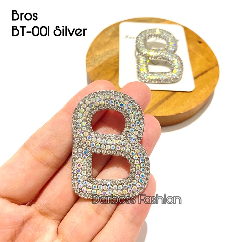 (part 1) Bros Jilbab / Bros Bahu / Bros Dada / Bros Dagu / Bros Kecil / Brooch / Bros Pin / Bros Mewah / Bros Premium / Bros Mutiara / bros button / bros B-BT-001 Silver