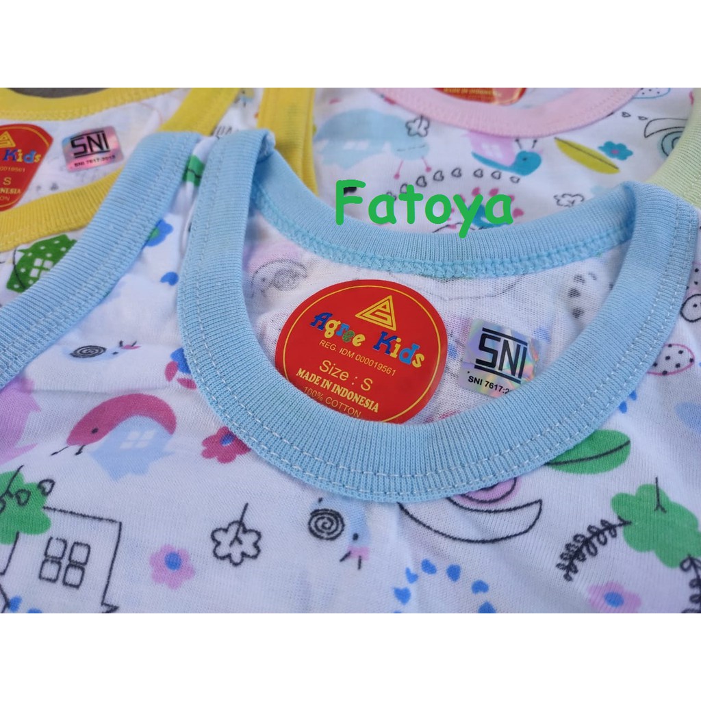 (6 PCS) AGREE Kaos Singlet Anak bayi Motif-3