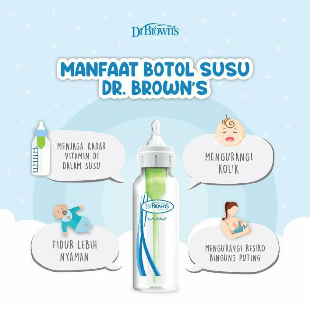 Dr.Brown's 4oz/120 ml PP Narrow Neck Options+ 1 Pack / Botol Susu SB41005