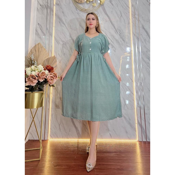 DRESS CIBI JUMBO BIGSIZE BAHAN TEBAL DAN ADEM MUAT BB MAKS 85KG