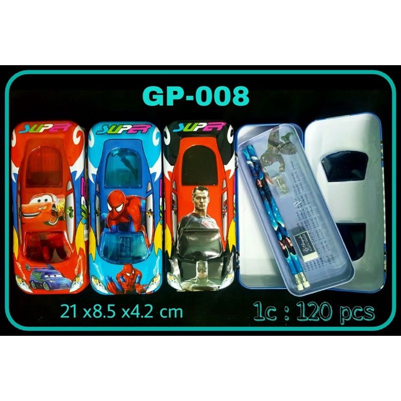 

~ COD - KOTAK PENSIL MOBIL KALENG / STATIONARY SET MOTIF COWO