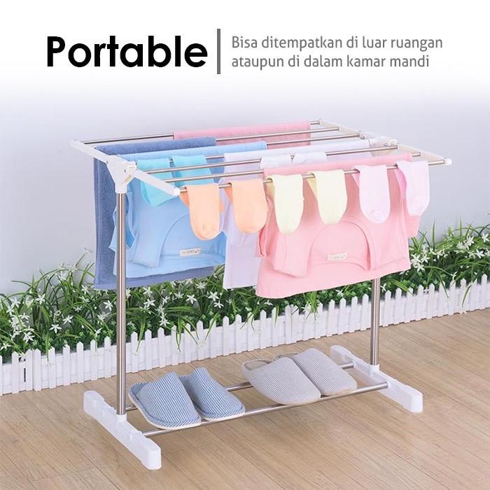 Jemuran Handuk Minimalis / Jemuran Lipat Towel Portabel / Jemuran Baju Bayi Praktis - RJ10