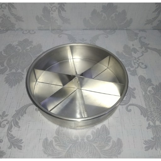 Cetakan Kue/Loyang Skat Bulat (Kue Kukus, Brownies, Bolu) Diameter 18cmx4cm 6 Skat 1pcs