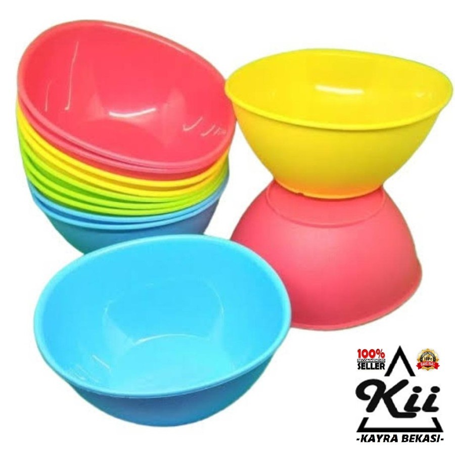 Happy Mangkok Square Bowl 12pcs - Mangkok Warna Cantik - Mangkok Bakso