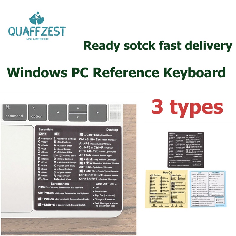 Stiker Rekat Referensi Keyboard Pendek Untuk PC Laptop Desktop