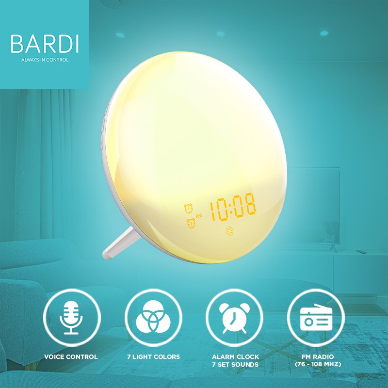 BARDI Smart Home Wake Up Light / Alarm Clock / Lampu Meja Jam Digital