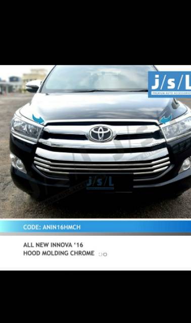 Hood molding/ list kap mesin all new Innova 2016 Hitam &amp; chrome jsl