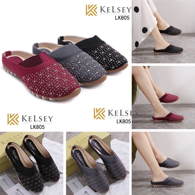 (GRATIS ALAS KAKI) NICOLE  Sandal Selop Wanita Kelsey / Sandal Slip On Wanita LK805