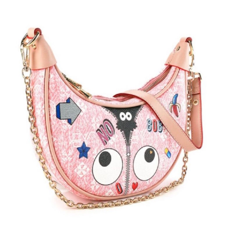 Huer Vivilia Eye Theme Printed sling bag pink