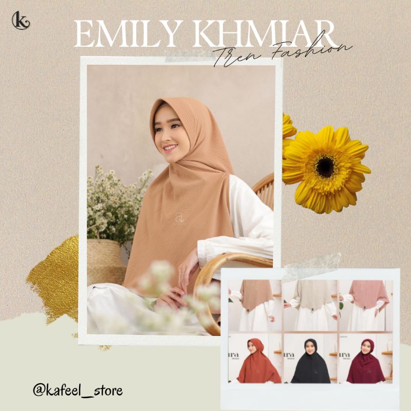 Azmeela Emily Khimar Crinkle/Jilbab Instan/Jilbab Segitiga Instan