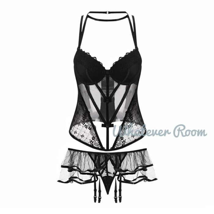 Terlaris M-Xl Jual Baju Tidur Lingerie Transparan Ukuran Besar Bi HT202 Sheryne - Bodysuit Sexy Ling