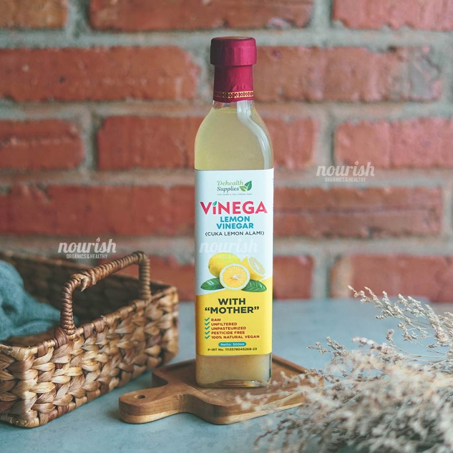 Vinega, Lemon Vinegar with Mother / Cuka Lemon alami 500ml