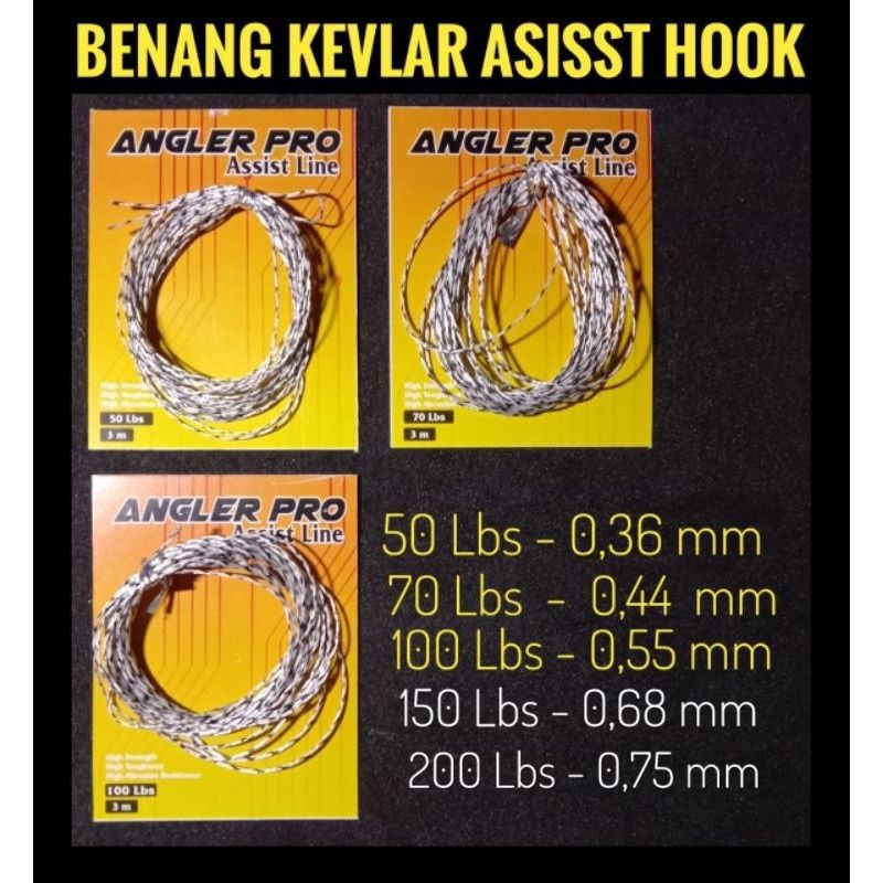 Assist Hook Benang Metal Jig Jigging 70 100 150 200 250 300 Lbs Line Kevlar Solid tanpa Lubang