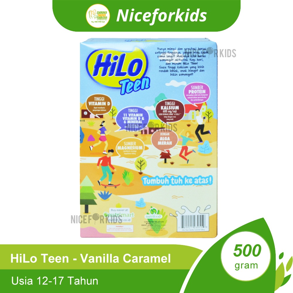 HiLo Teen 500gr Susu Pertumbuhan Remaja 12-17 Tahun Susu Tinggi Kalsium dan Rendah Lemak