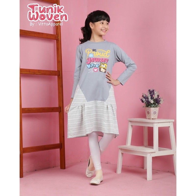 Dress Anak Tunik Woven Vitto