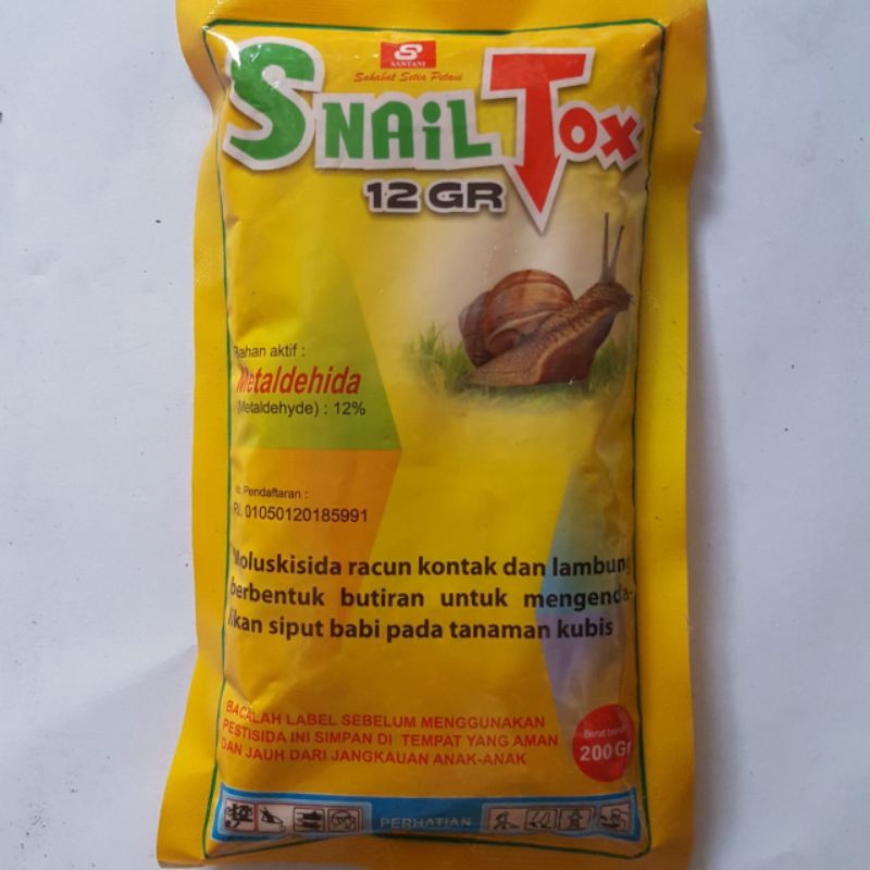 Snail Tox Metaldehida 12% Insektisida Pembasmi Hama Siput Pada Tanaman 200Gr