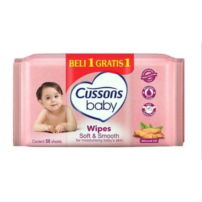 Tissu Basah Cussons Beli 1 Gratis 1 (50+50) -  Tissue Cussons Baby Wipes Tissue Buy 1 Get 1 sy12 S1