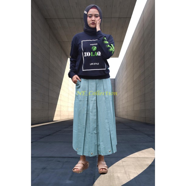 Rok Ring Panjang Rok Wanita Rok Kerja Modis Wanita Warna Biru Wardah Rok Wanita Model Numia Skirt