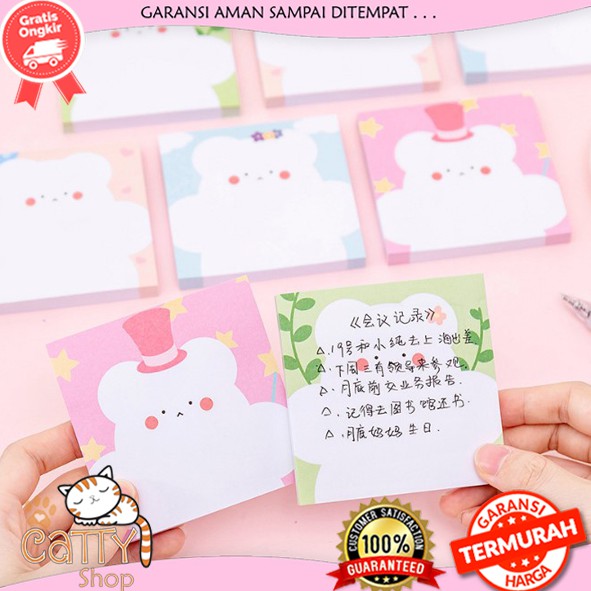 

Catty Memo Polar Bear / Sticky Notes Beruang Kutub Putih Memopad StickyNote Lucu DIY Scrapbook