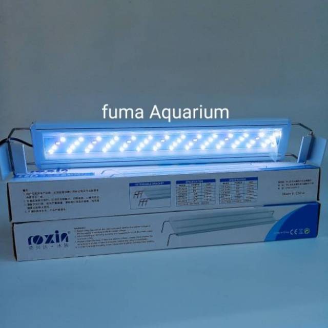 Lampu Led Aquarium 40-50cm Vosso Roxin GX-A 400 Led 4 baris Lampu atas Aquascape10 Watt Putih Biru Lampu Gantung