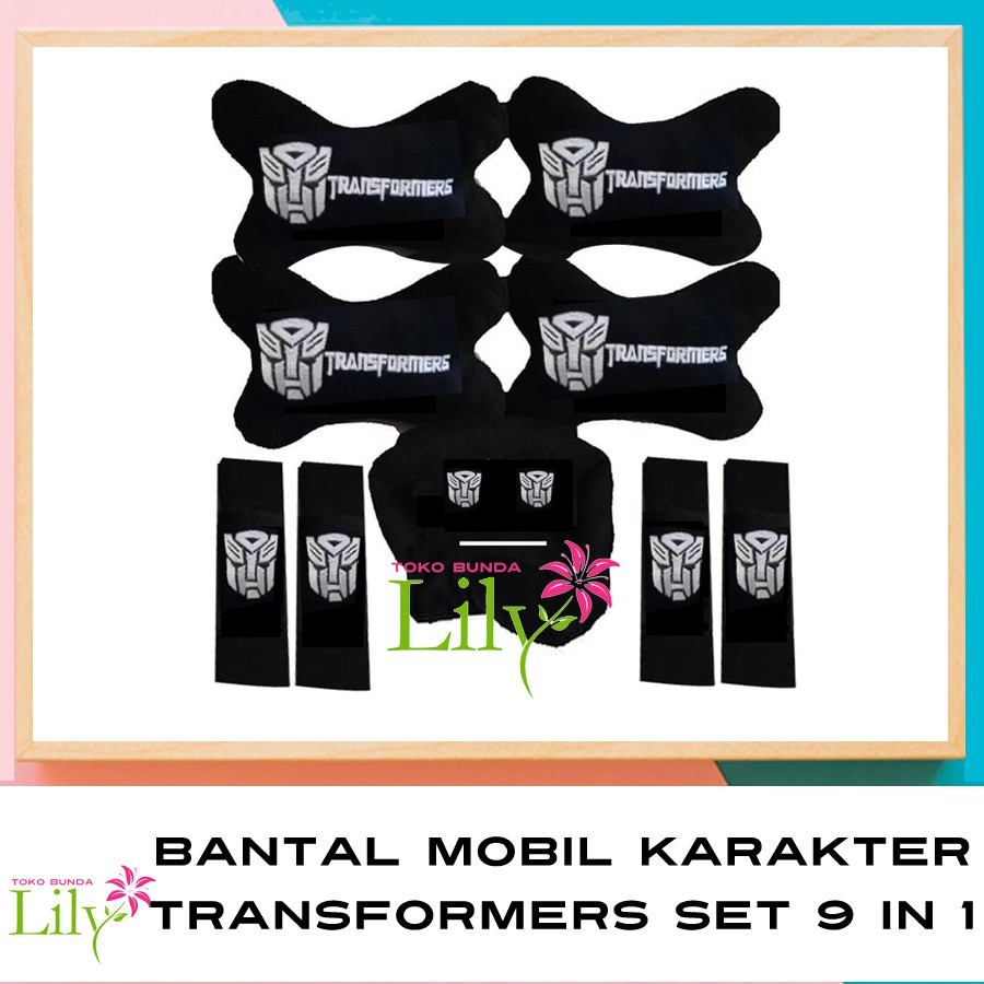 BANTAL MOBIL MOTIF TRASFORMERS SET 9 PCS