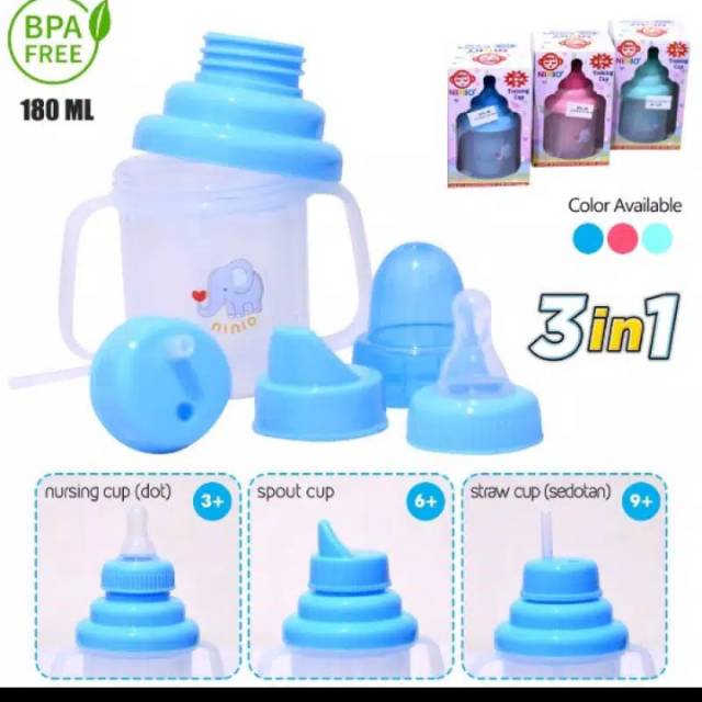 Botol minum Ninio / Training cup 3in 1