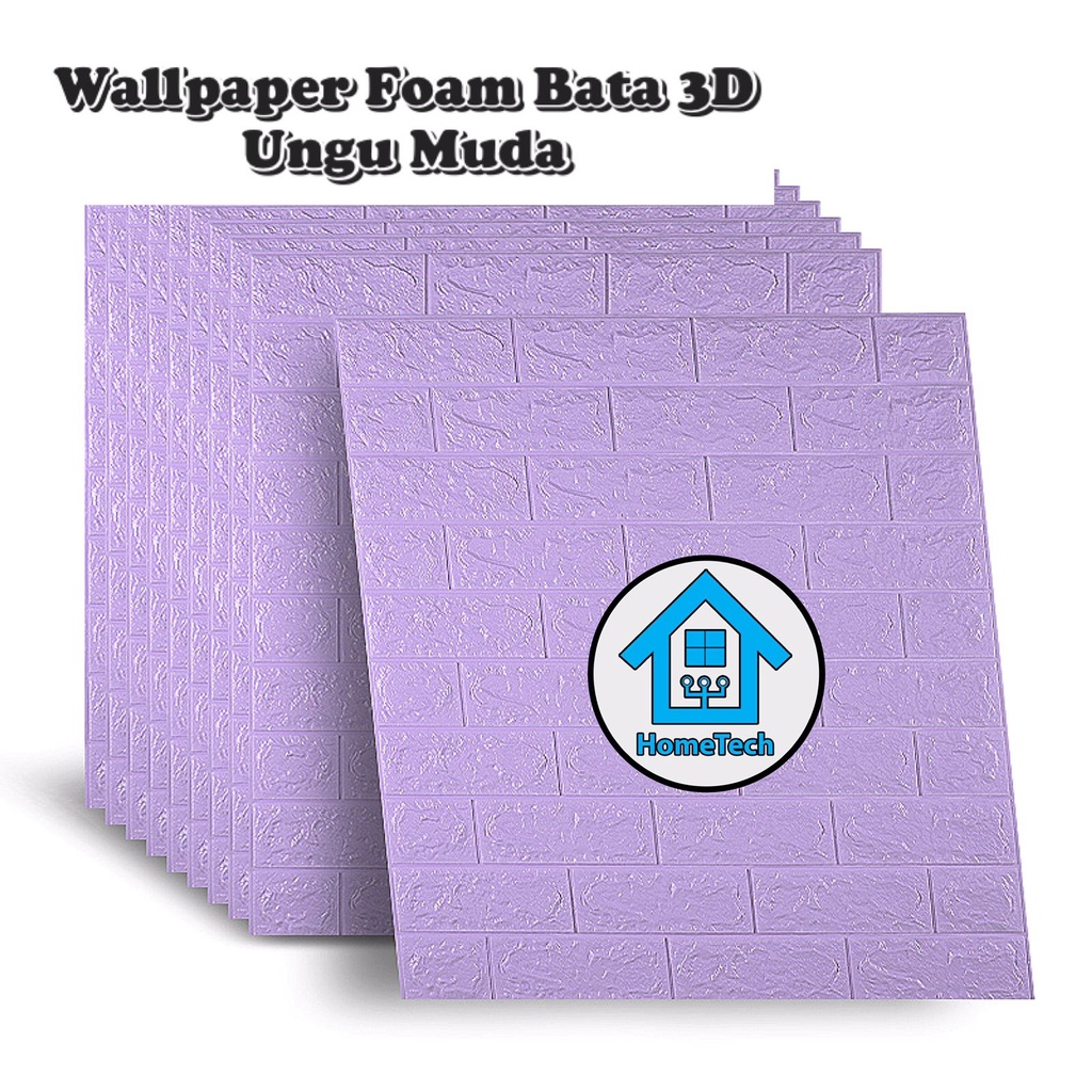HT Wallpaper Stiker Bata Foam 3D Ungu Tua Premium Wall Paper Sticker 3mm-2