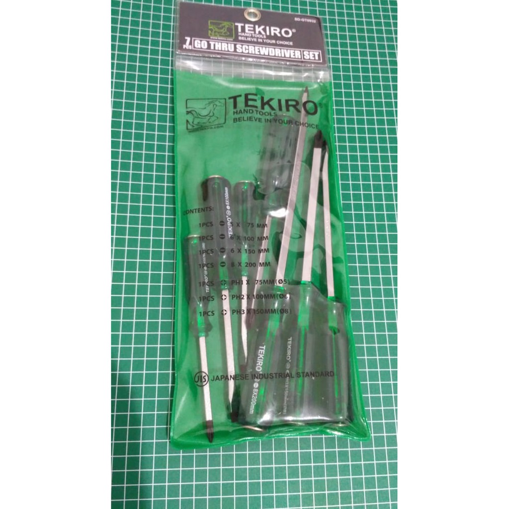 TEKIRO - OBENG SET 7 PCS - ADA MAGNET DAN BISA DI KETOK - KUAT ORIGINAL