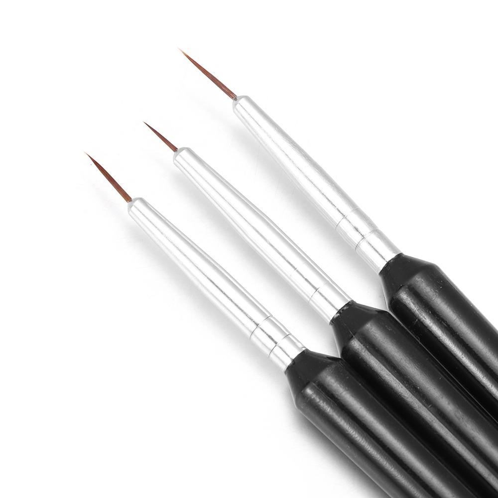 Preva 3pcs/Set Kuas Nail Art Wanita DIY Alat Gambar Manicure