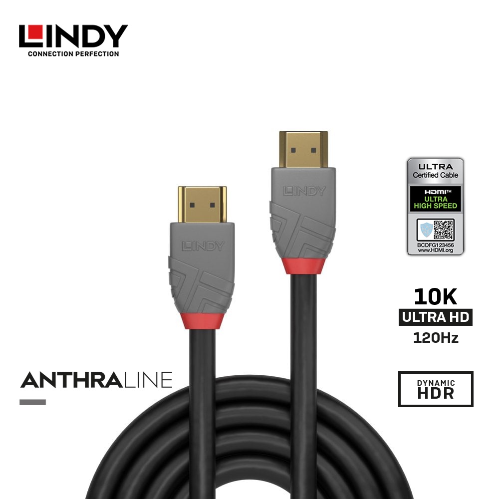 Kabel HDMI LINDY HDMI 2.1 ULTRA HIGH SPEED HDMI TO HDMI ANTHRA - 3695x