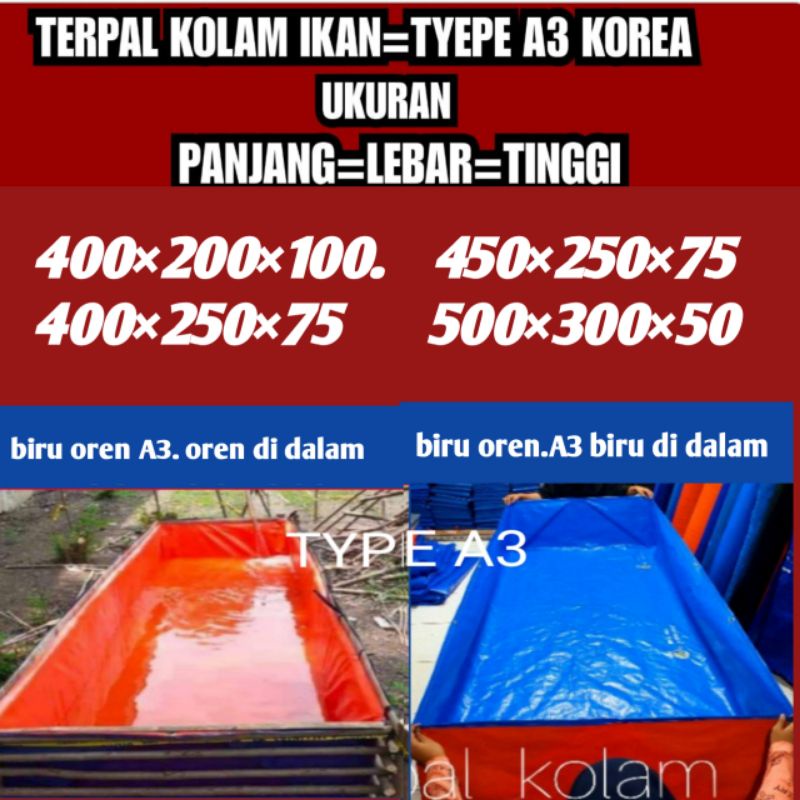 TERPAL KOLAM IKAN TYPE A5 KOREA ORIGINAL 400×250×75