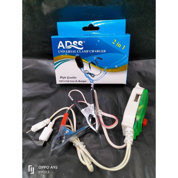 Charger aki ADSS 2 in 1 micro dan nokia kecil