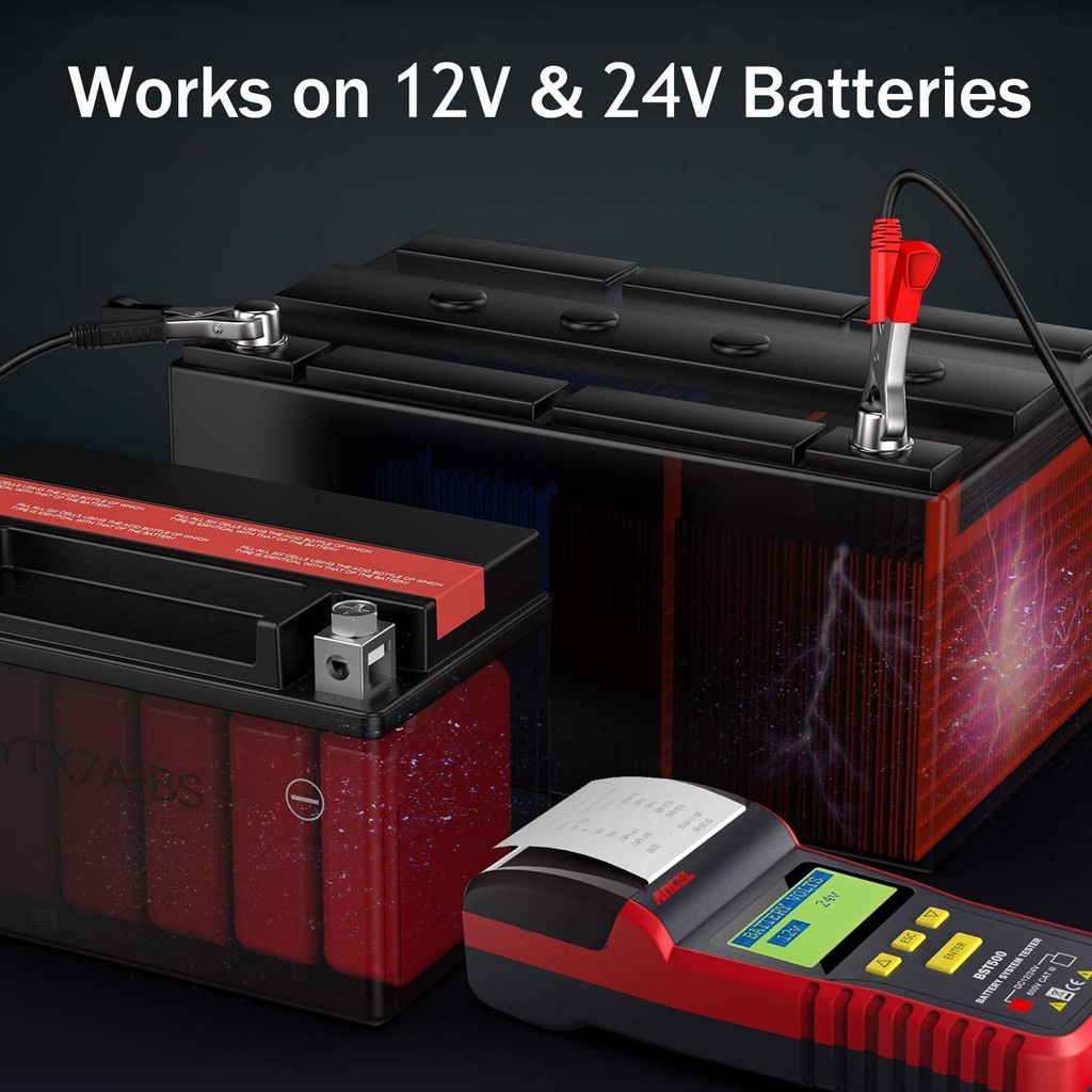 ANCEL BST500 12V And 24V 2in1 Car Battery Tester Digital Car Battery Analyzer Battery Health Analyzer Car Diagnostic Tool For Car/Truck/Motorcycle/Vans/Light Truck/Boat