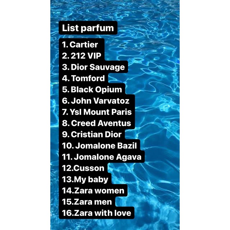 LIST PARFUM 35ML PLATINUM QUALITY