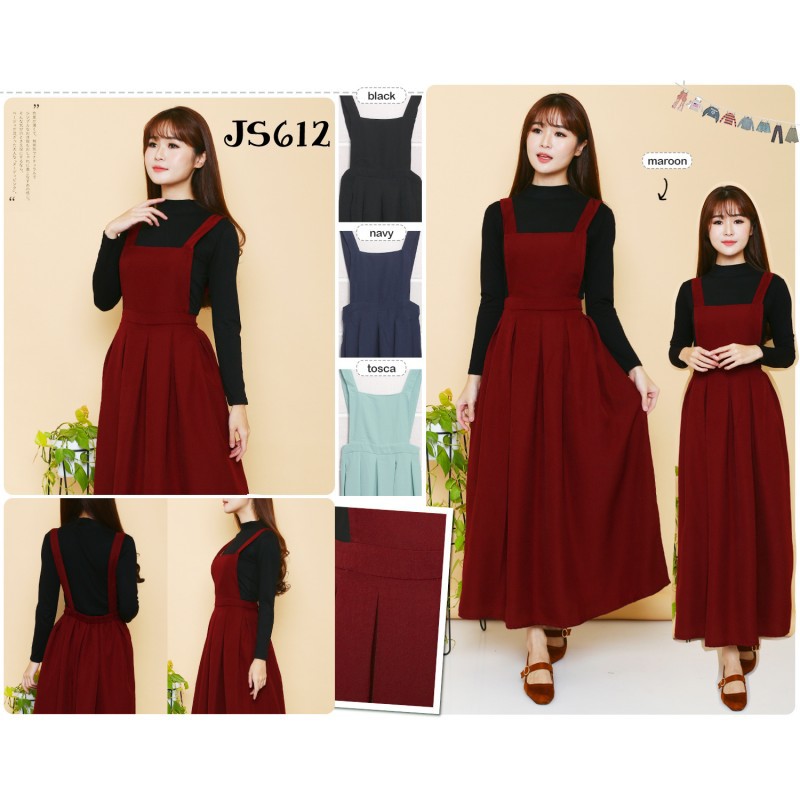 Jumpsuit rok panjang bahan wolly crepe - JS612