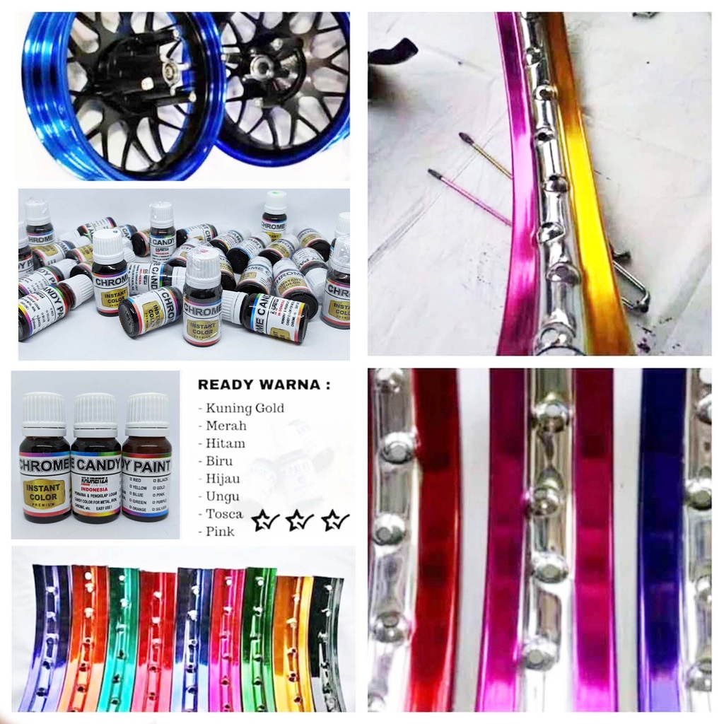 COD! PEWARNA LOGAM CHROME iNSTANT SEKALI POLES Antil luntur CANDY CHROME