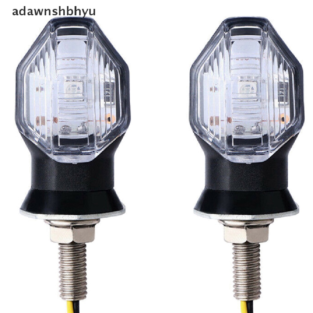 Adawnshbhyu 2x Universal Motor 1LED Amber Turn Bike Indikator Sinyal Lampu Blinker