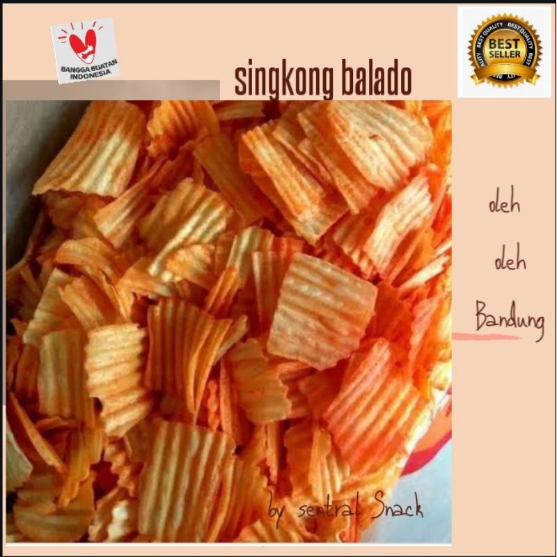 

cemilan singkong balado makanan ringan oleh oleh dari Bandung 250gram