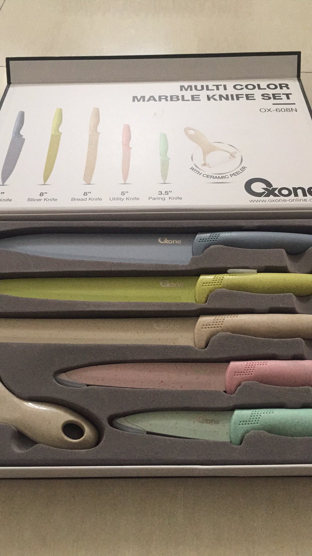 Pisau Set Oxone Ox608n Multi Color 1 Set Pisau Gunting Piso Pemotong Daging Sayur Roti Kecil Tajam Paket Pisau Dapur Stainless Keramik Set Alat Masak Peralatan Perlengkapan Dapur Rumah Murah