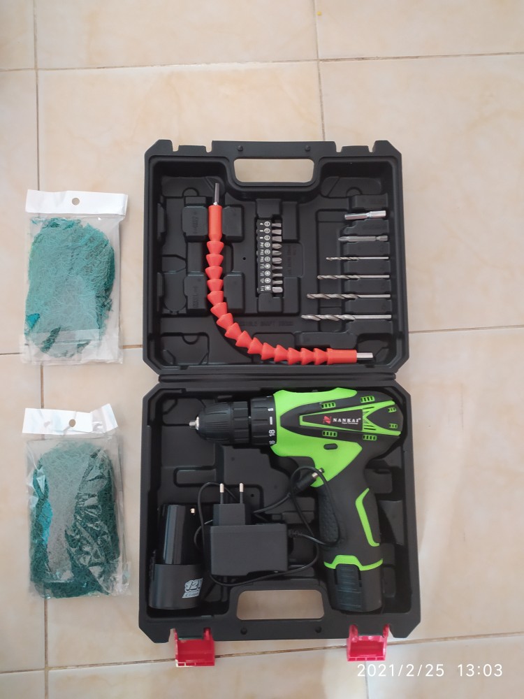 Obeng Bor Tangan Elektrik Charger Cordless Screwdriver Nankai