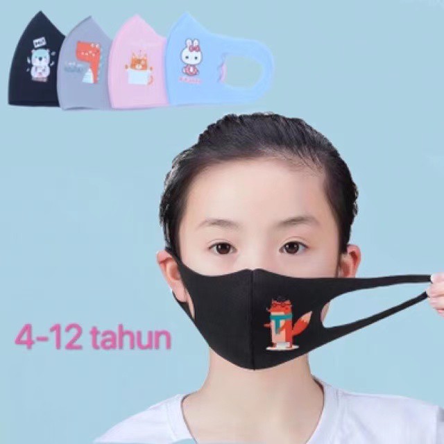 masker anak2 import motif karakter lucu bisa cuci