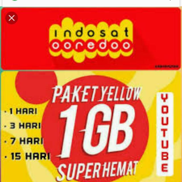 indosat paket yellow 1gb