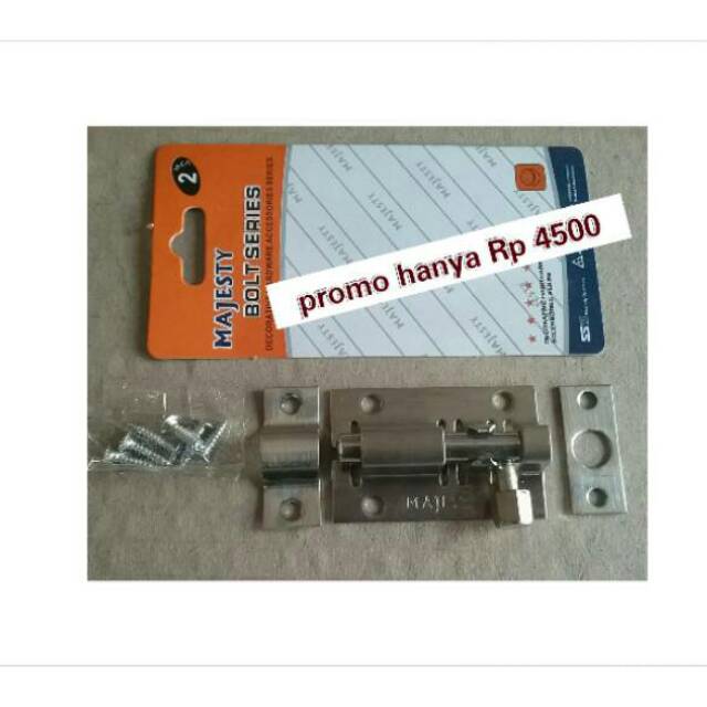 Selot pintu stanlis , kunci pintu stanlis, grendel pintu , door bolt pintu, selot pintu stainless steel 2 inc