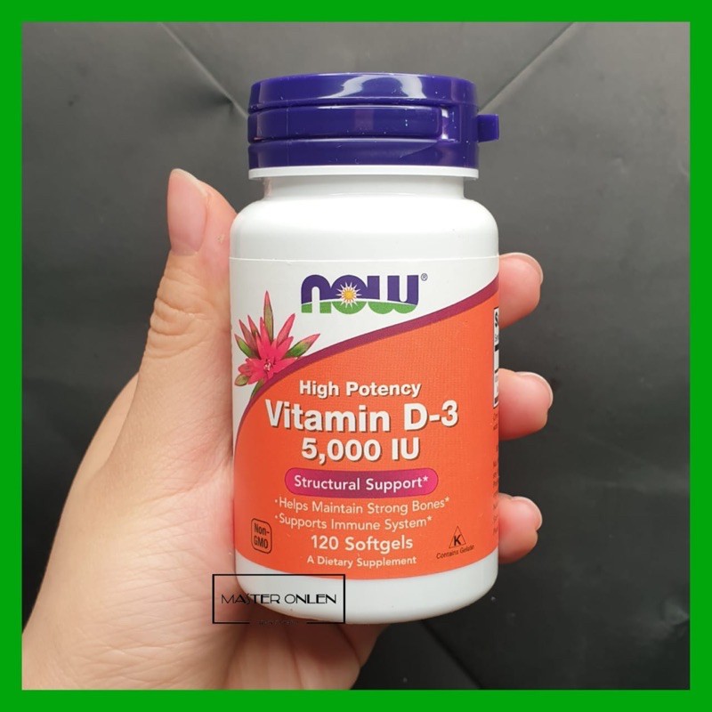 Now Vitamin D3 5000iu 120 softgel Now Foods d-3 5000 Iu