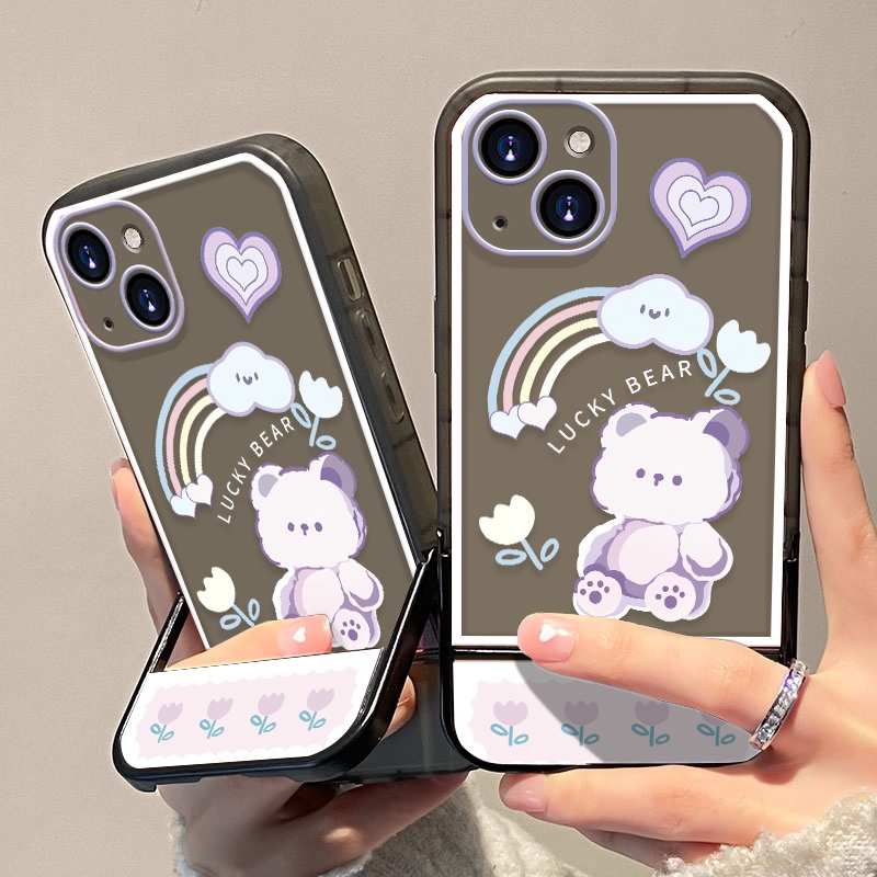 Soft Case Pelindung Transparan Motif Beruang Tahan Banting Untuk IPhone 13 Pro MAX 11 12 Pro 6 6s XS MAX XR 7 8 Plus SE 2020