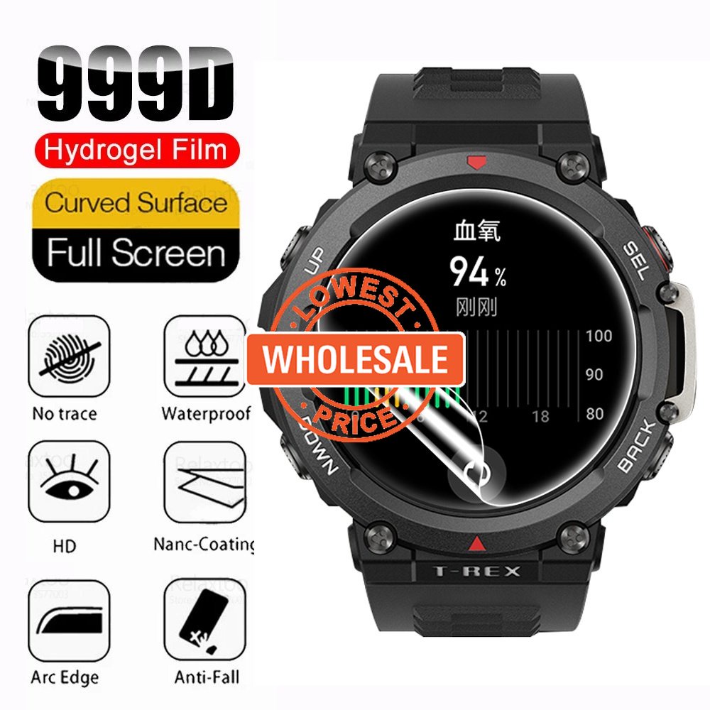 1pc Film Hydrogel Pelindung Layar SmartWatch Amazfit T-Rex2 Anti Gores Flexible