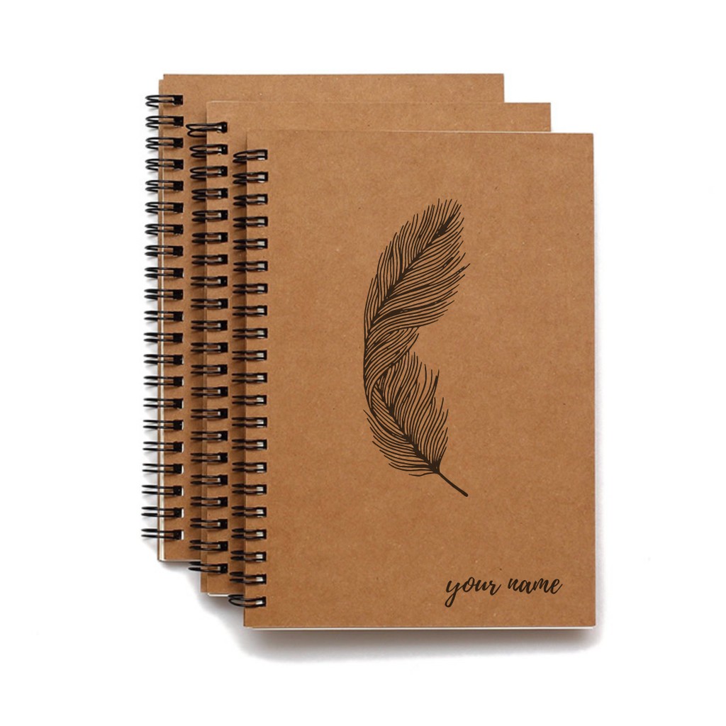 

Notebook Feather / Bulu Edition Lined Grid Dot Ukuran A5 Ring Spiral Jurnal Catatan Buku Spiral