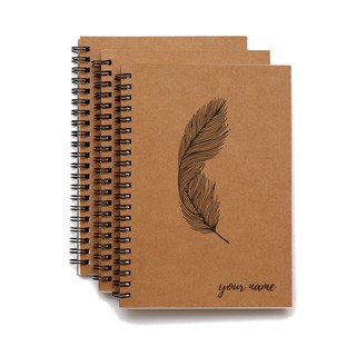 Notebook Feather / Bulu Edition Lined Grid Dot Ukuran A5 Ring Spiral Jurnal Catatan Buku Spiral