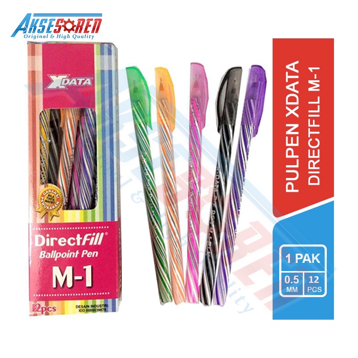 

Pulpen XDATA Direcfill [M-1/0.5mm/1 Pack/12 Pcs] / Ball Pen Pena Tinta Hitam 1 Pak Murah Motif Zebra