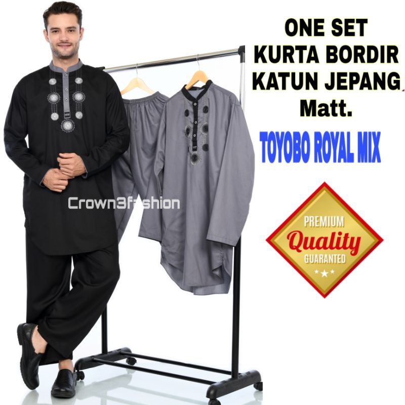 Setelan koko kurta katun jepang bordir berkualitas One Set *COD OK